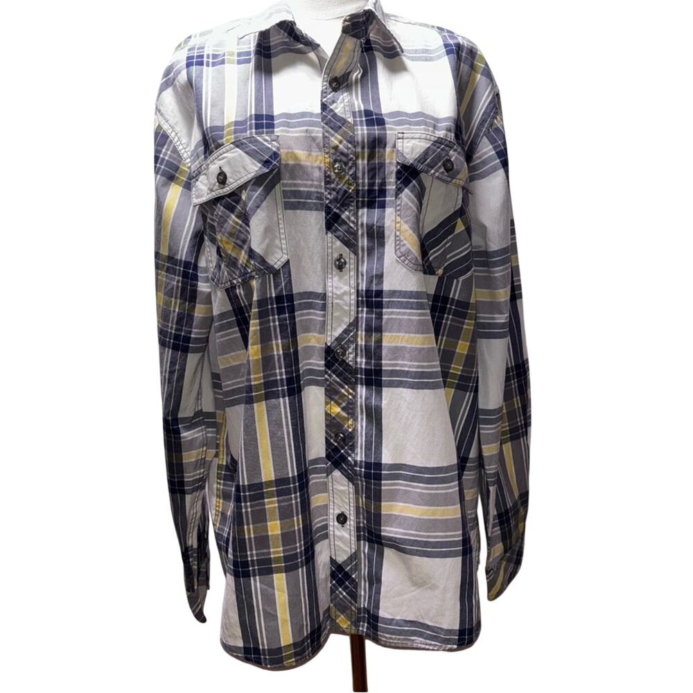 PJ Mark Long Sleeve Button Up Plaid Shirt Size XL